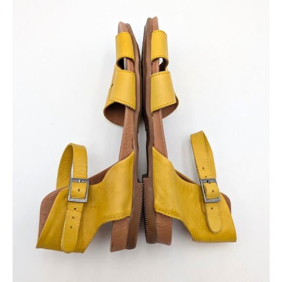 Miz Mooz Annalise Sandal Ankle Strap Women's Leather Yellow Size US7.5 EU38 - Picture 6 of 12